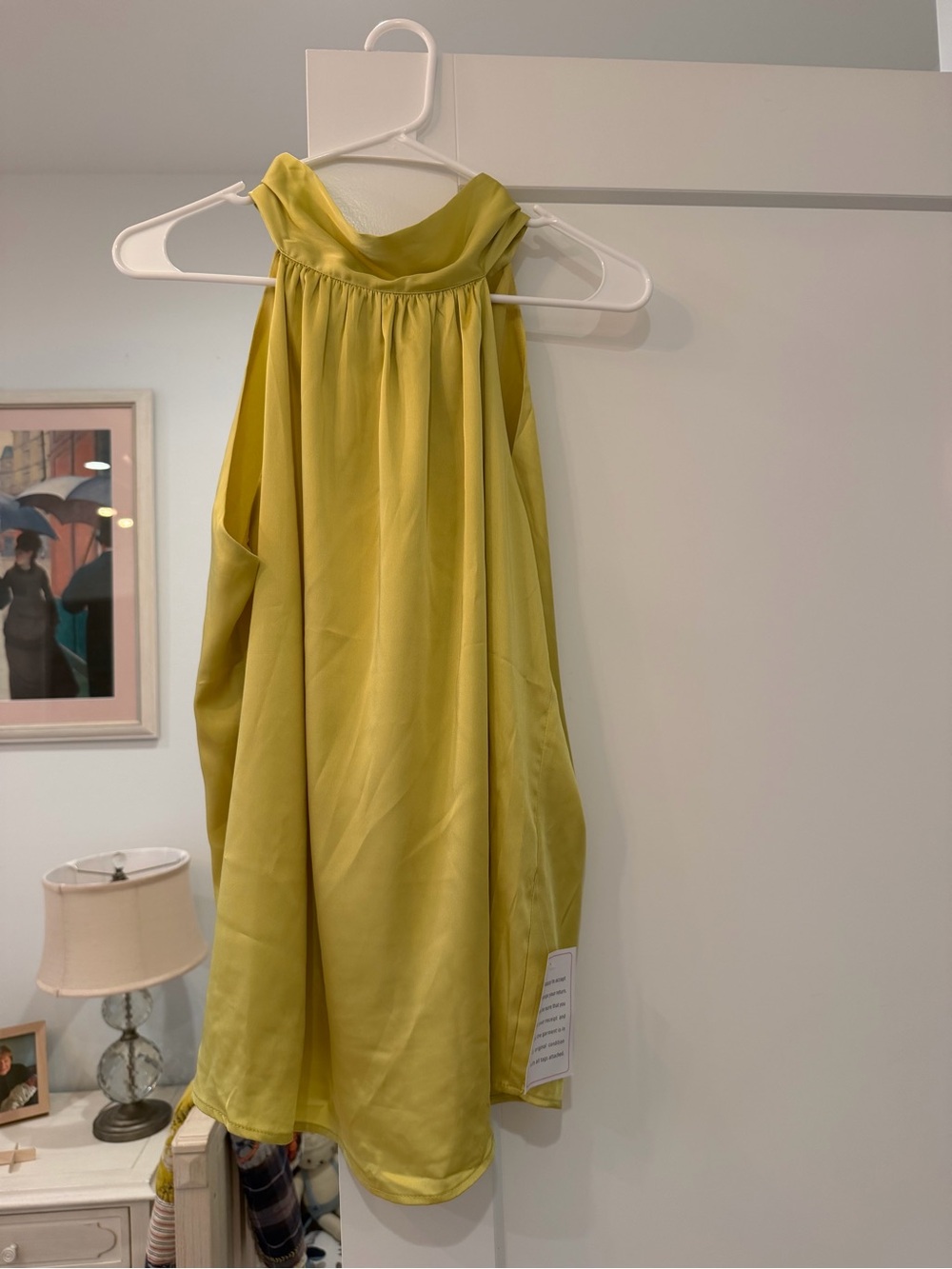 Elegant Draped Maternity Halter in Yellow